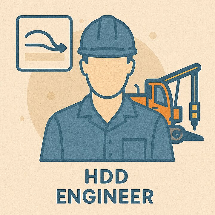 An icon illustrating a Horizontal Directional Drilling Engineer.